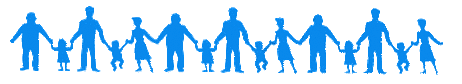 symbols of adults and children holding hands